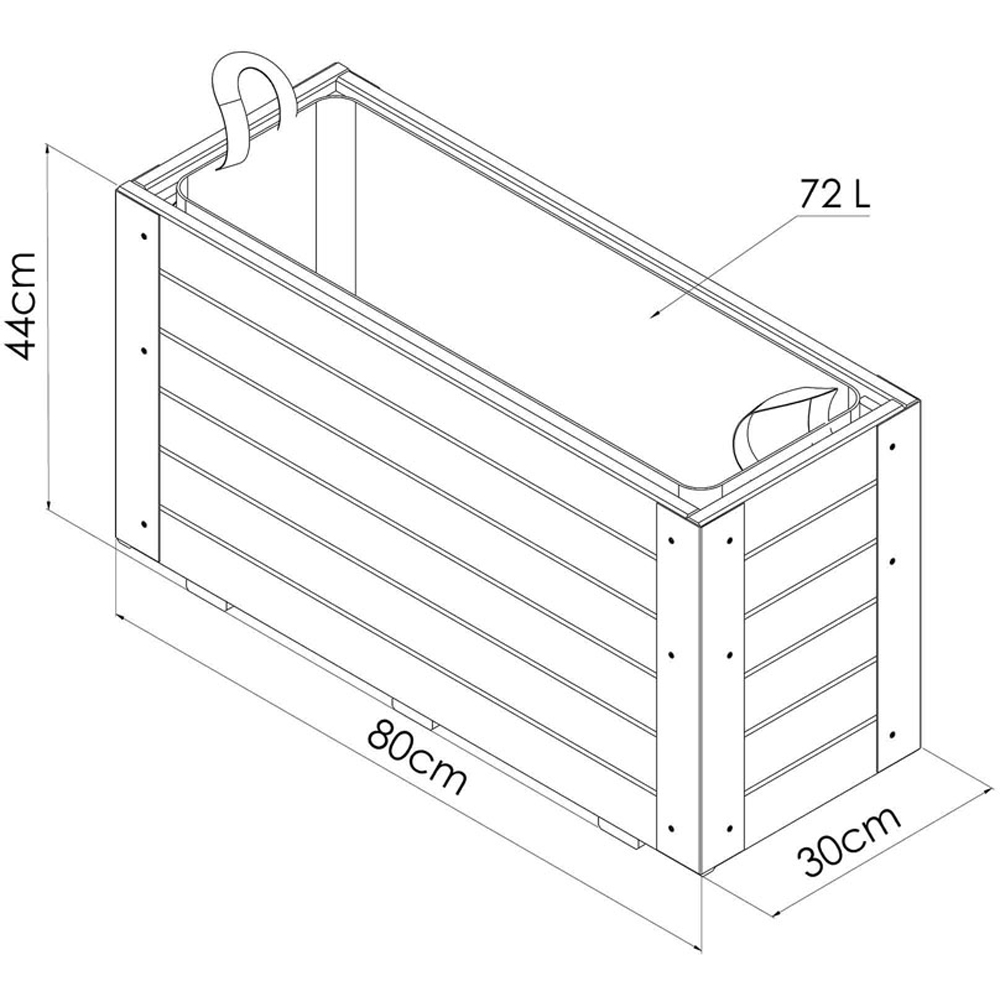 Cerland Bambou Wooden Rectangular Planter 80cm Image 4