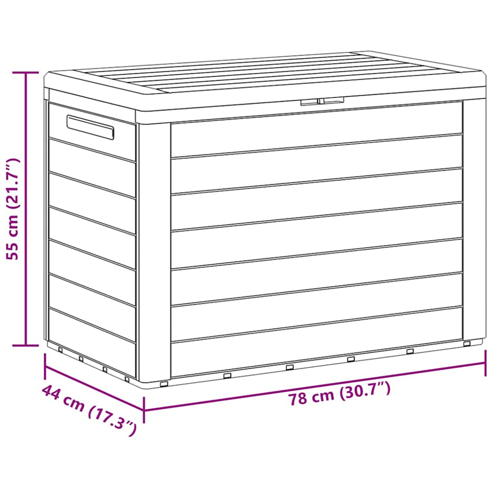 vidaXL 190L Anthracite Polypropylene Garden Storage Box Image 6