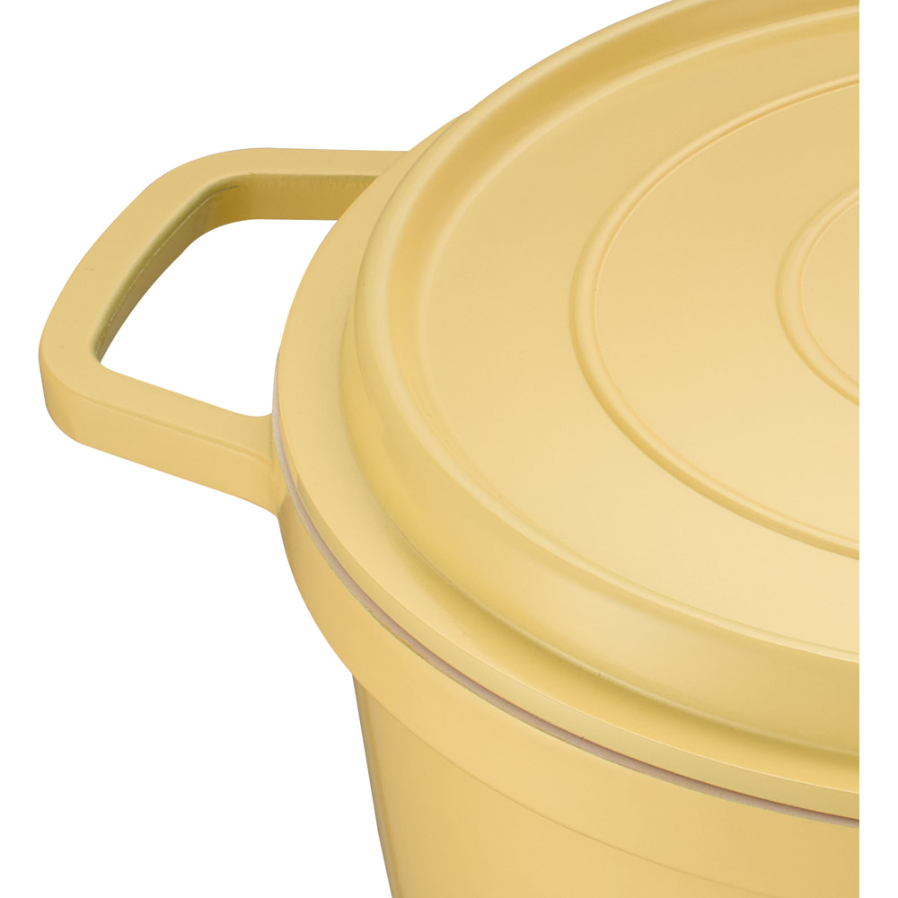 Living and Home 4.75L Yellow Ceramic Dutch Oven with Lid Image 6