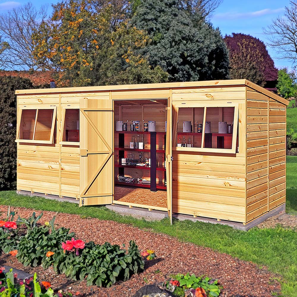 Shire 16 x 6ft Shiplap Pent Garden Storage Shed Image 5