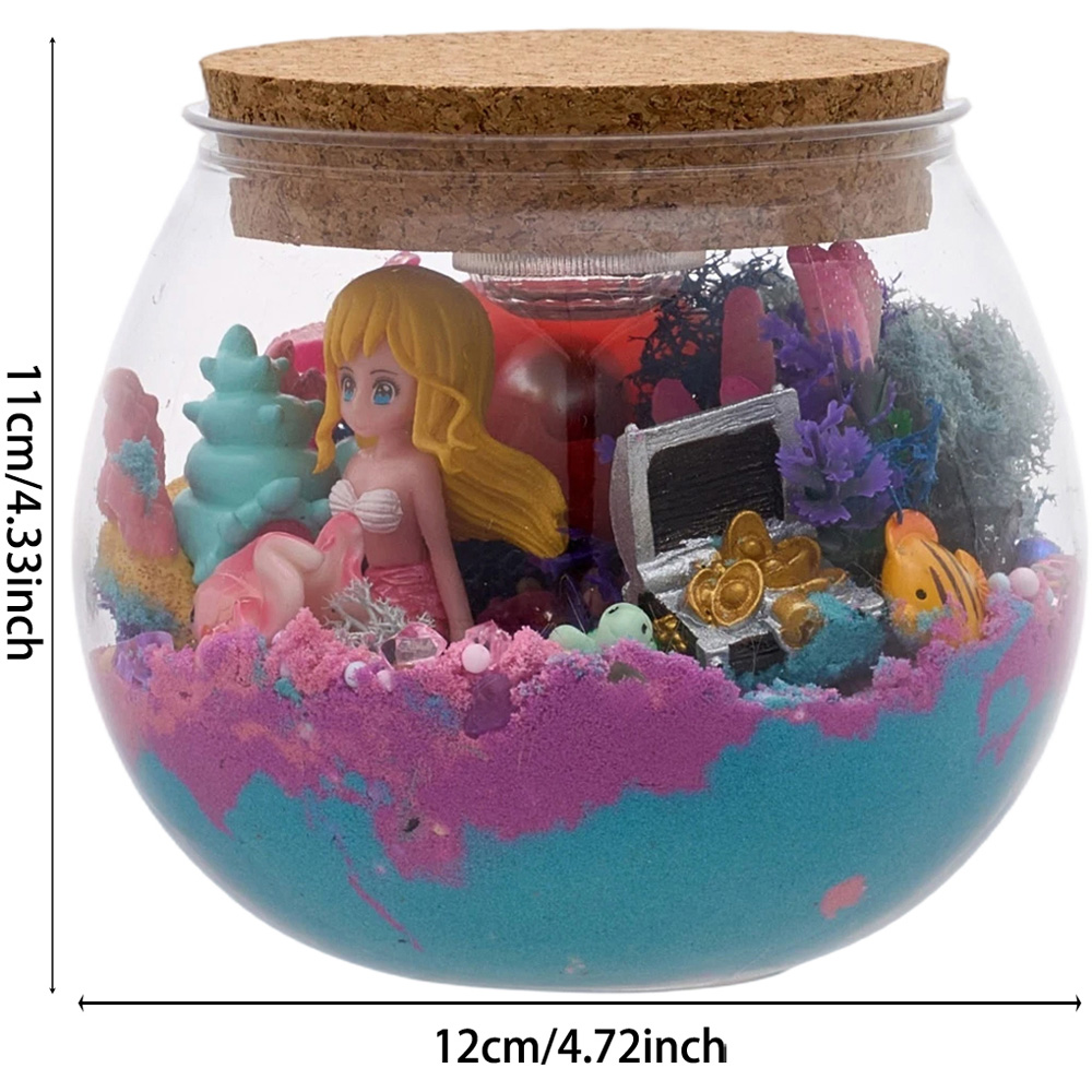 H&O Direct Kids DIY Mermaid LED Terrarium Kit with Remote Image 6