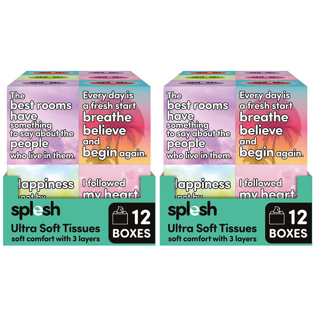Splesh 3-Ply Ultra Soft Facial Tissue Box 24 Pack Image 1