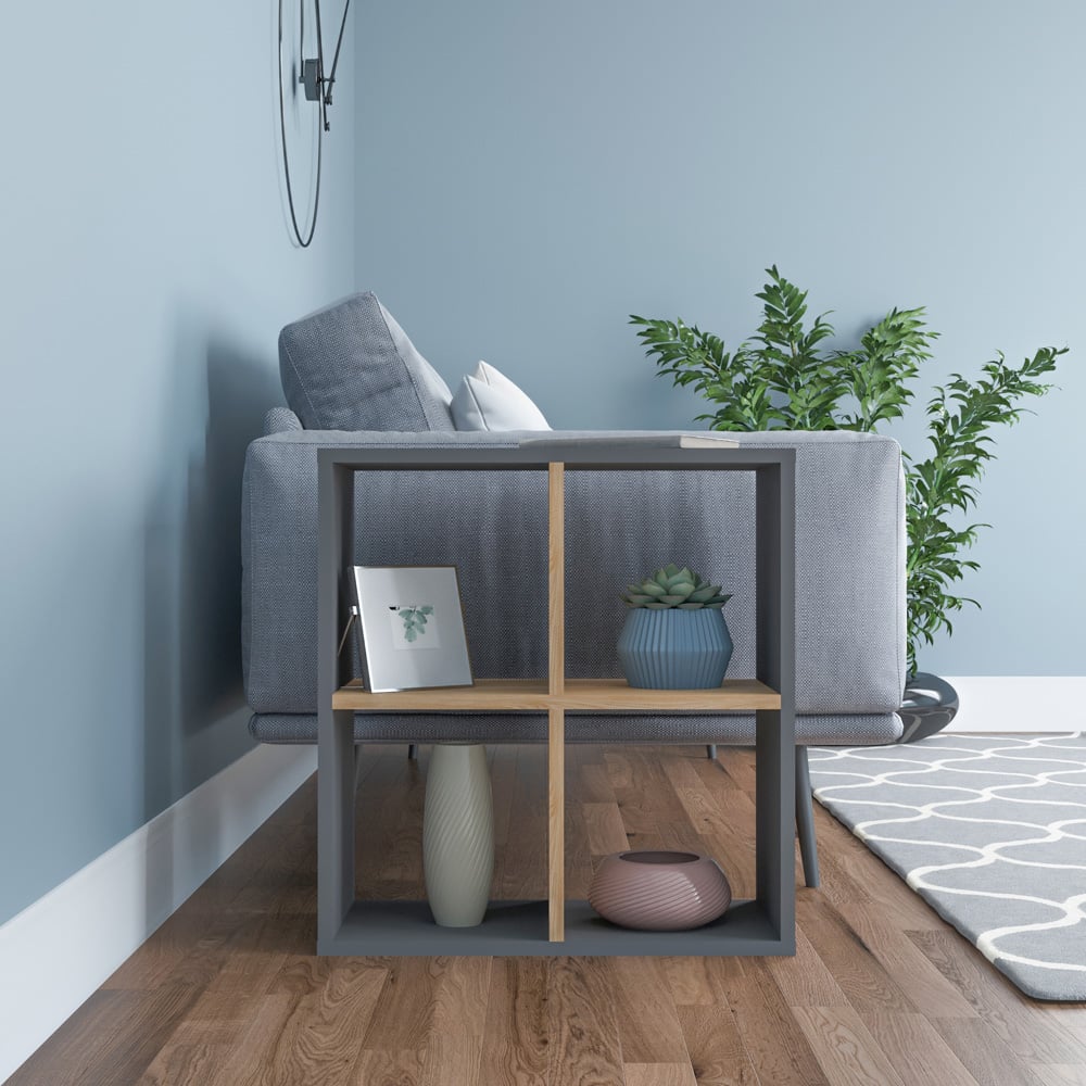 Decorotika Hansen 4 Shelf Anthracite and Oak Side Table Image 3