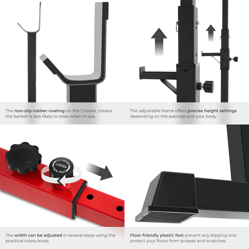 tectake Apollo Adjustable Squat Rack with Weight Holders Image 5