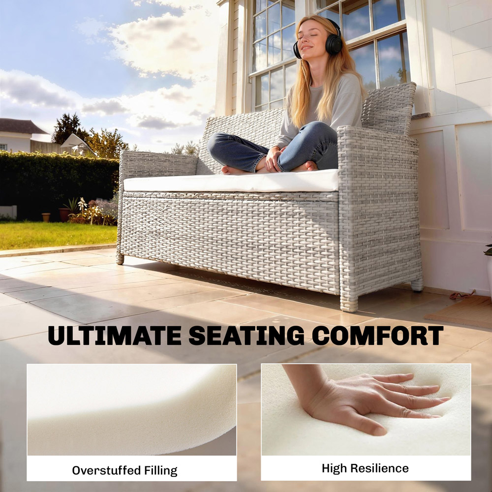 Outsunny 3 Piece Cream Garden Furniture Cushion Set Image 6