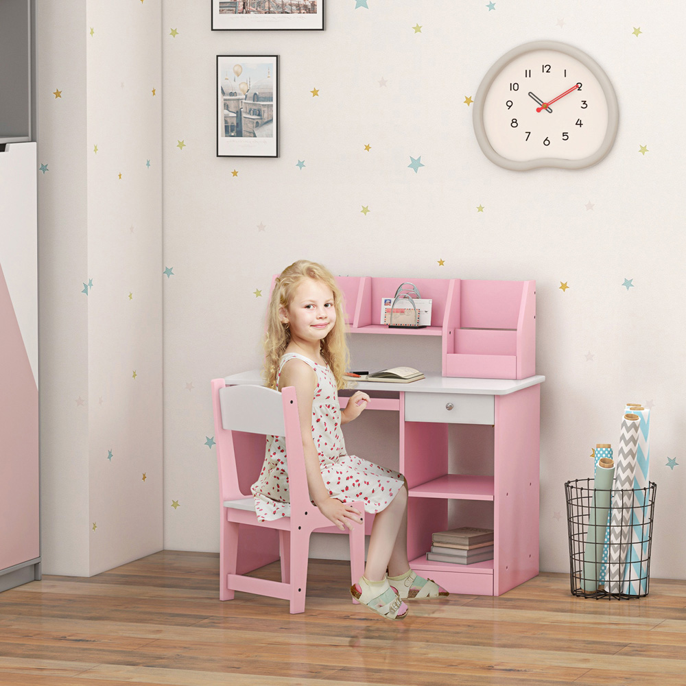Tommy Toys Pink Kids Desk and Chair Set Image 4