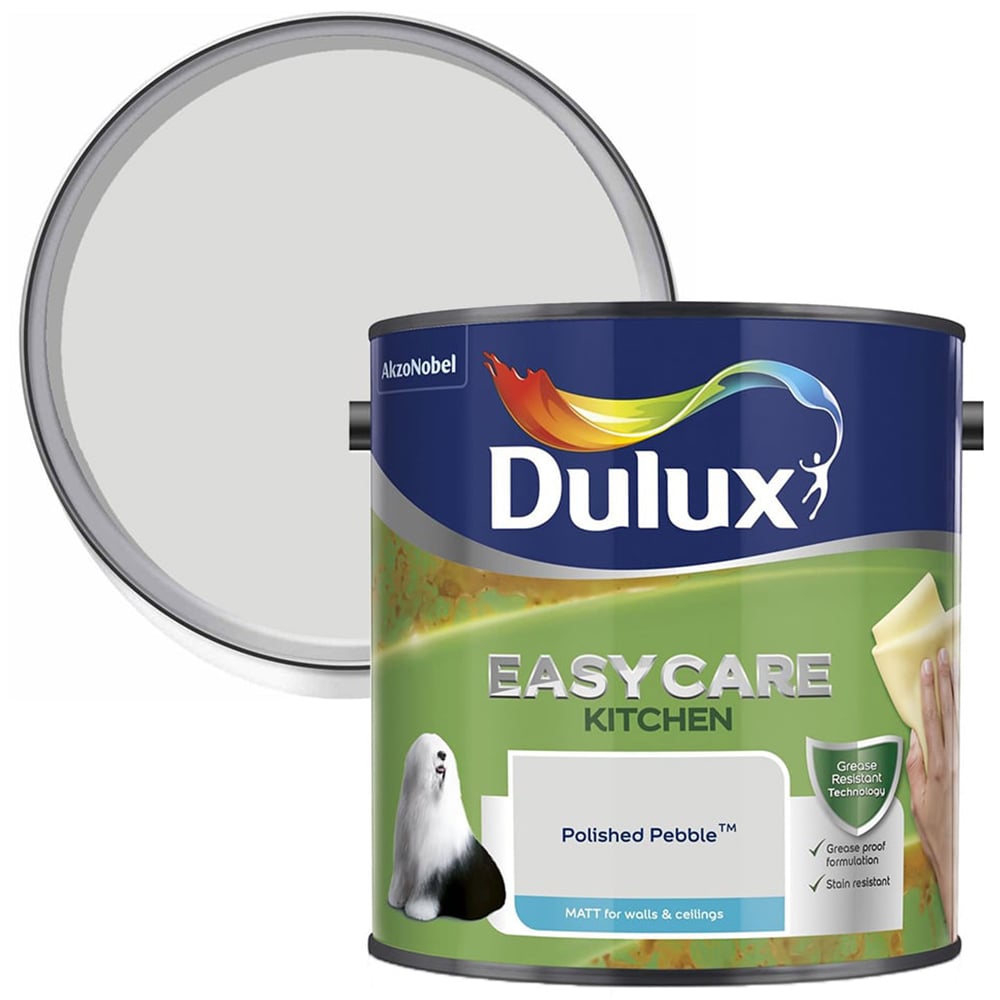 Dulux Easycare Kitchen Polished Pebble Matt Emulsion Paint 2.5L Image 1