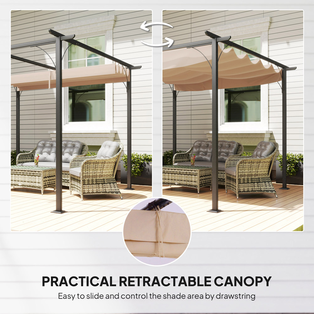 Outsunny 3 x 3m Cream Metal Pergola Image 6