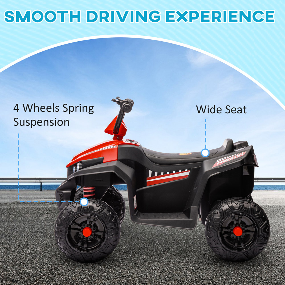Tommy Toys Red Kids Electric Quad Bike with 4 Wheels Spring Suspension 12V Image 4