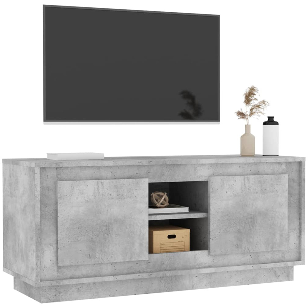 vidaXL 2 Door 2 Shelf Concrete Grey TV Cabinet Image 3