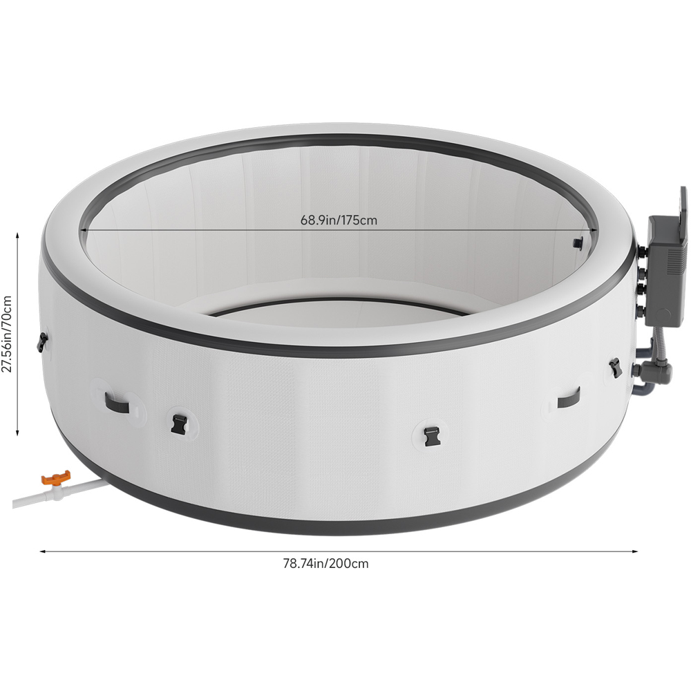 Living and Home 6 Person White Inflatable Hot Tub with Bubble Massage Image 8