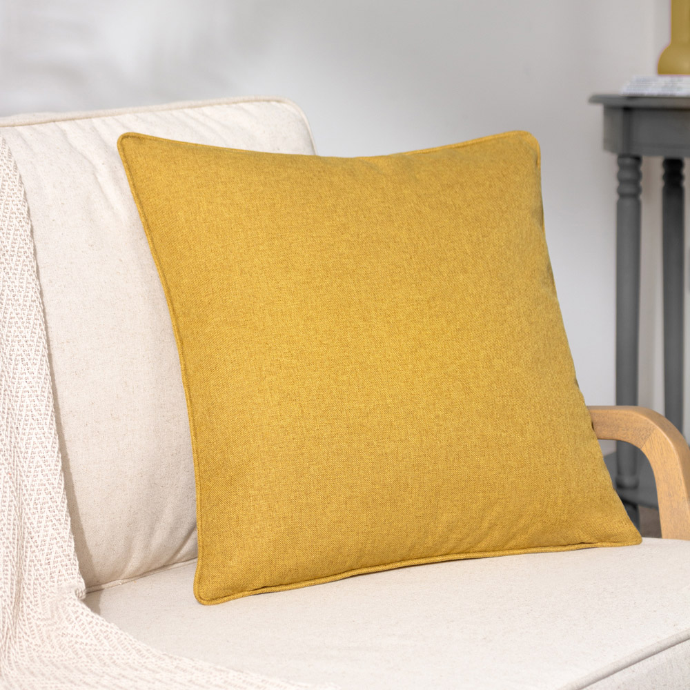 furn. Dakota Mustard Tufted Cushion Image 2