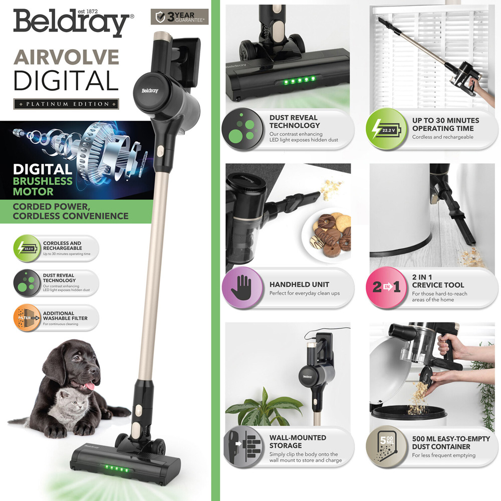 Beldray Airvolve Digital Vacuum Cleaner - Black Image 9