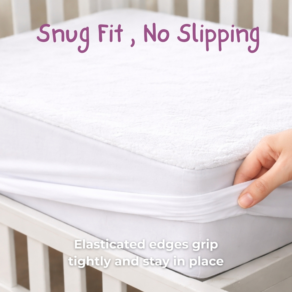 MHG Living Soft Cotton Waterproof Cot Bed Mattress Protector 120 x 60cm Image 6