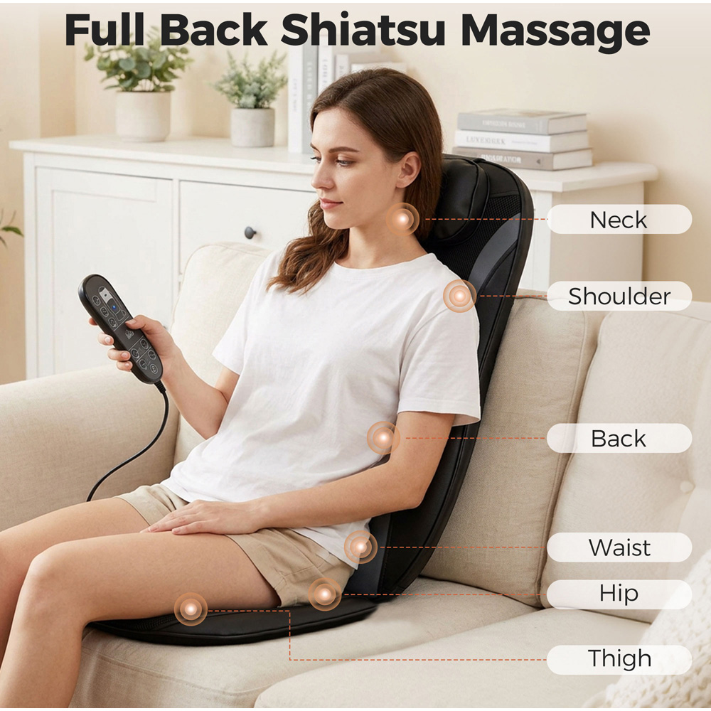HOMCOM Heat and Deep Tissue Back Massager Home Office Chair Image 9