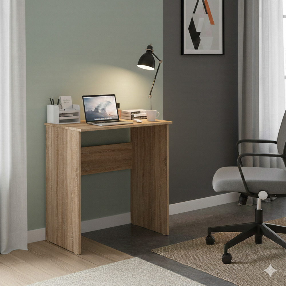 Shefa Luna Computer Desk with Keyboard Tray Sonoma Oak Image 3