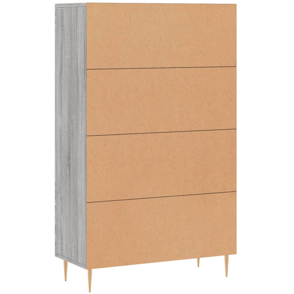 vidaXL 2 Glass Door Single Drawer Grey Sonoma Highboard Image 8