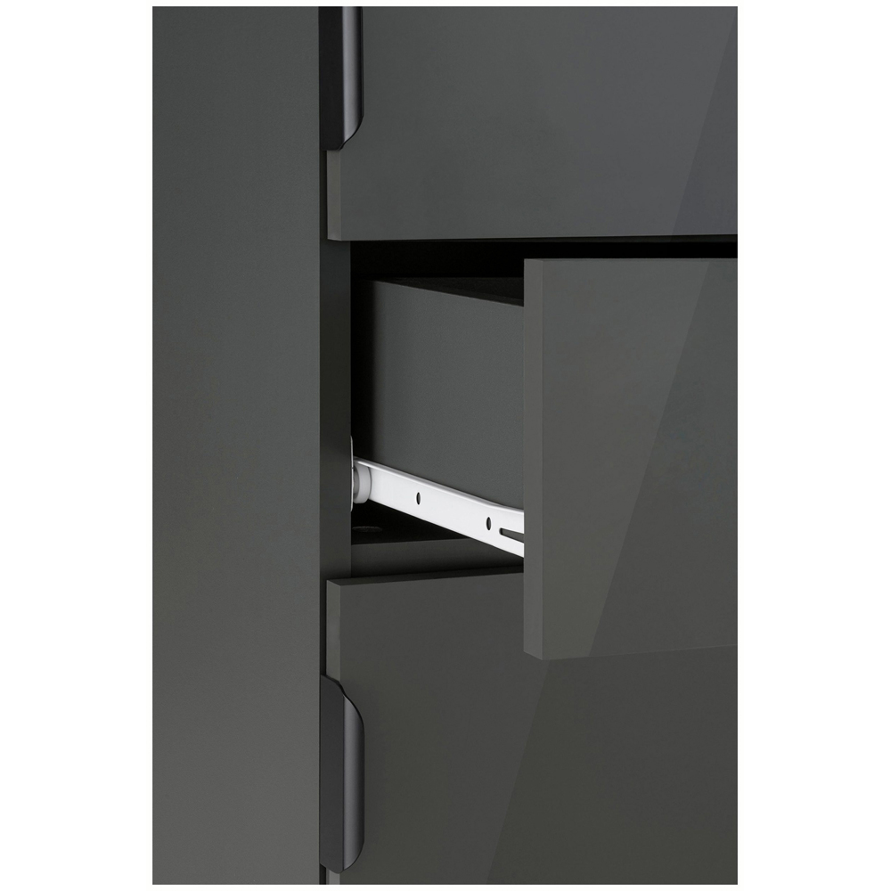 Loft24 Atlas 2 Door Single Drawer Grey Tall Storage Cabinet Image 6