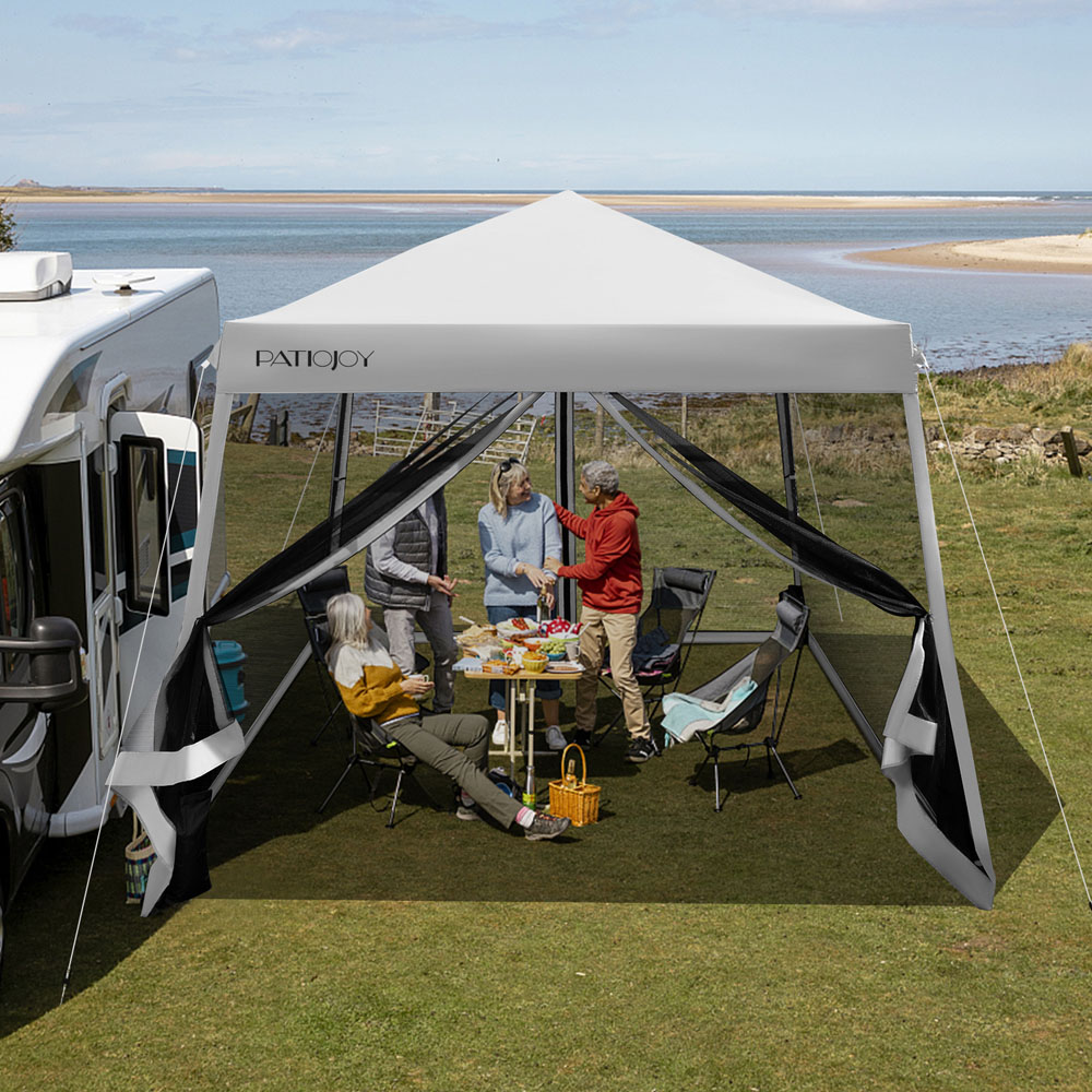 Costway Grey Pop Up Mesh Canopy Image 3
