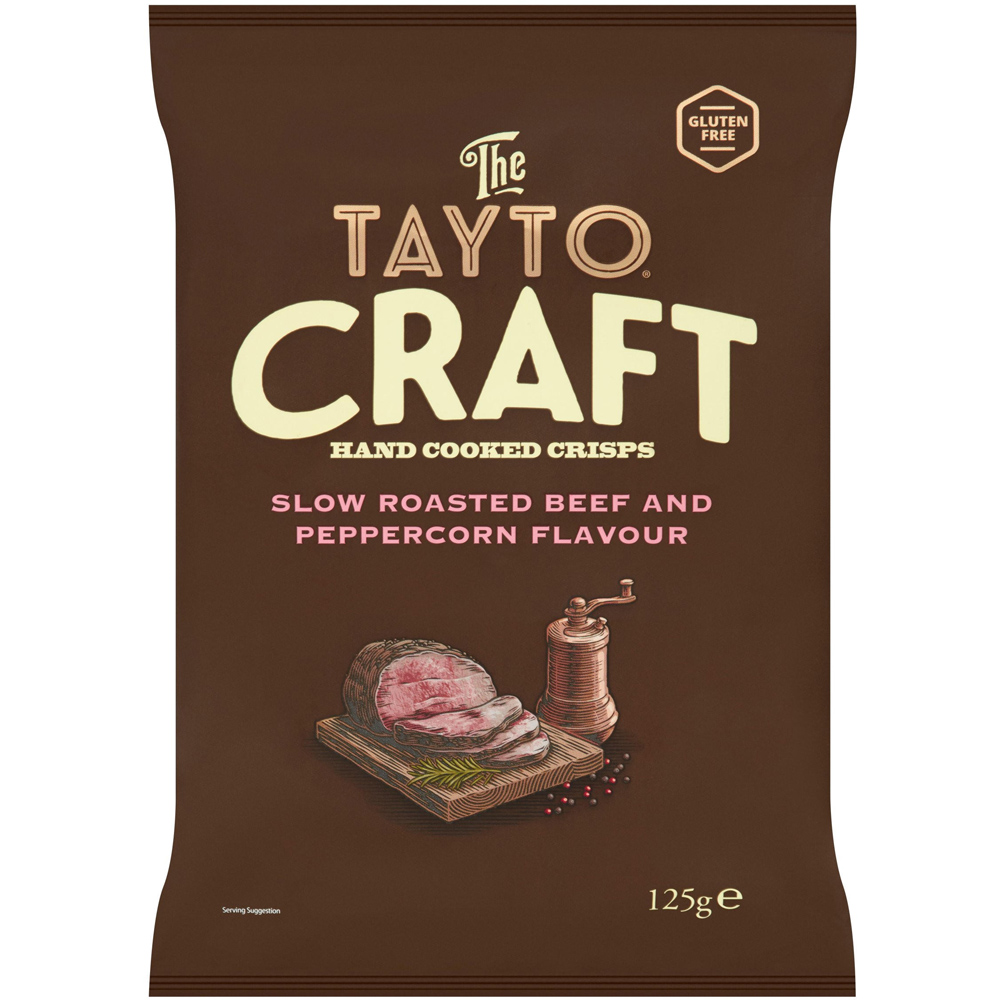 Tayto Craft Slow Roasted Beef and Peppercorn Flavour Crisps 125g Image