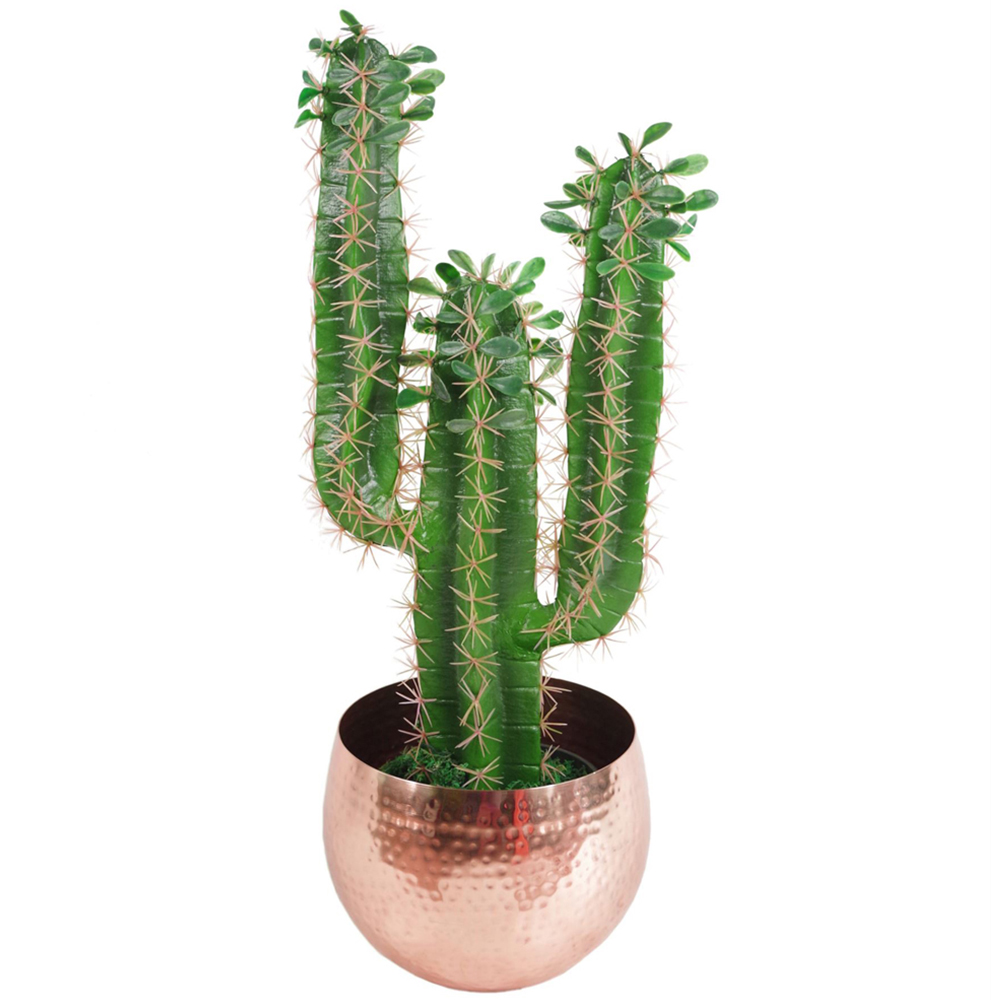 Leaf Hammered Copper Metal Bowl 22 x 18cm Image 2