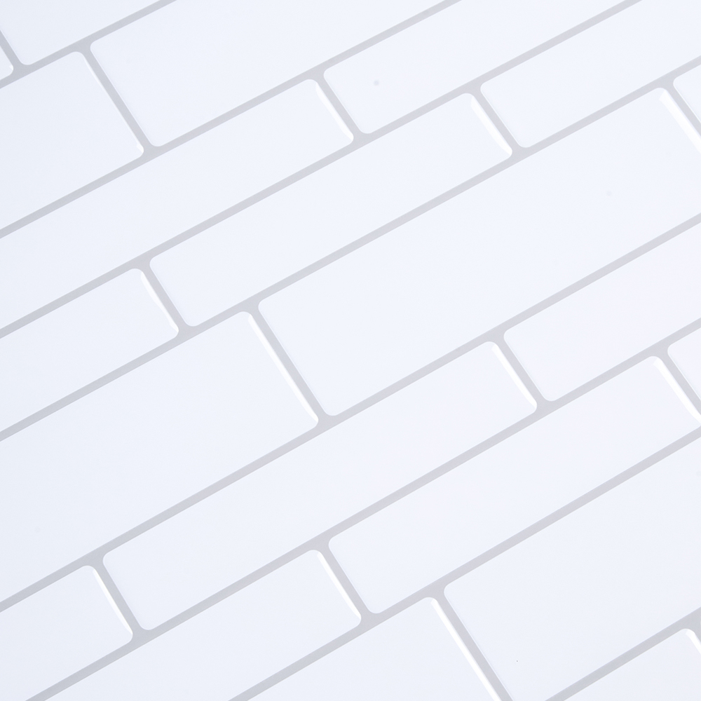 Living and Home Brick Effect White Self Adhesive Wall Tile Sticker 10 Pack Image 5