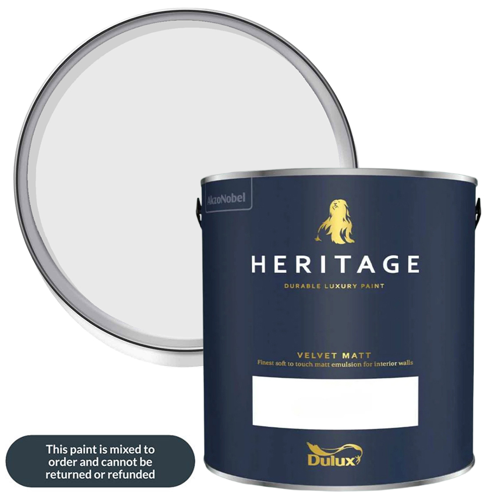 Dulux Heritage Walls and Ceilings Marble White Velvet Matt Emulsion Paint 1L Image 1