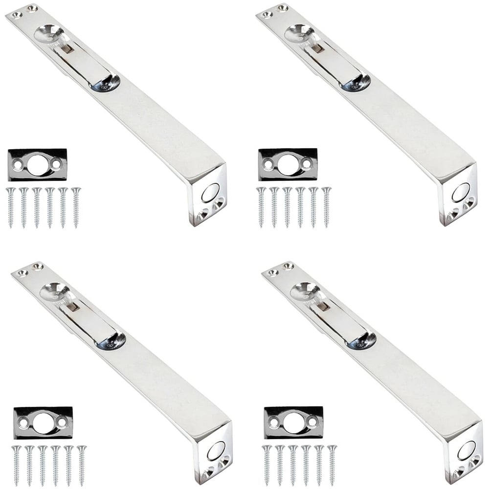 Golden Grace Polished Chrome Flush Door Bolt 150mm 4 Pack Image 1