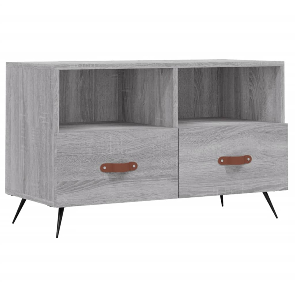 vidaXL 2 Drawer 2 Shelf Grey Sonoma TV Cabinet Image 2