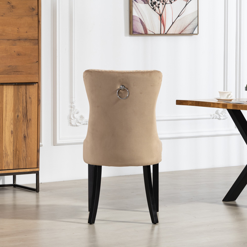 Artemis Home Ceres Set of 2 Brown Velvet Fabric Dining Chair Image 5