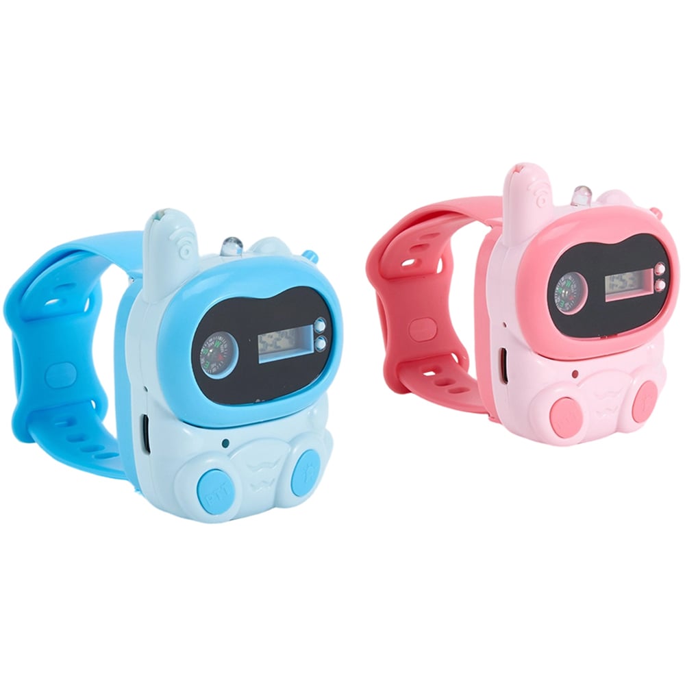 H&O Direct Kids Blue and Pink 500m Range Wearable Mini Walkie Talkie Watch 2 Pack Image 4