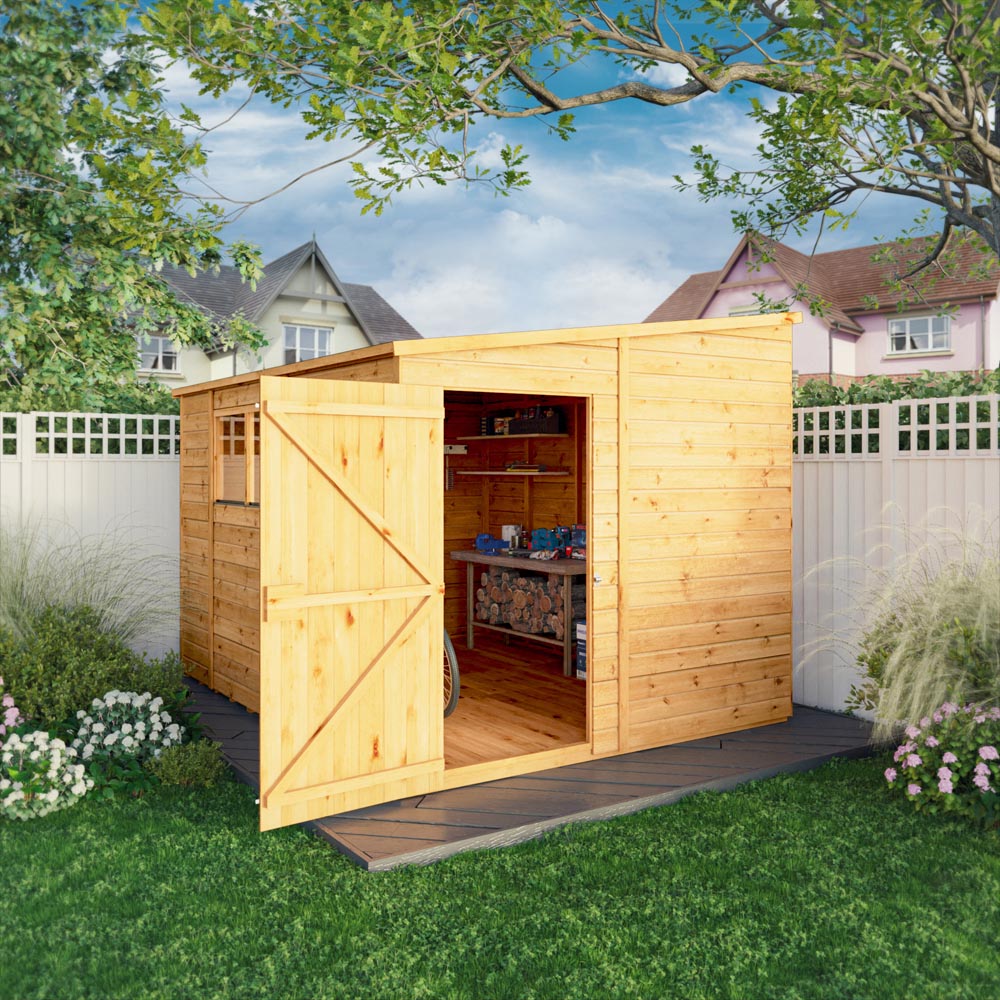 Mercia Woodsman 10 x 8ft Shiplap Glass Pent Shed Image 3