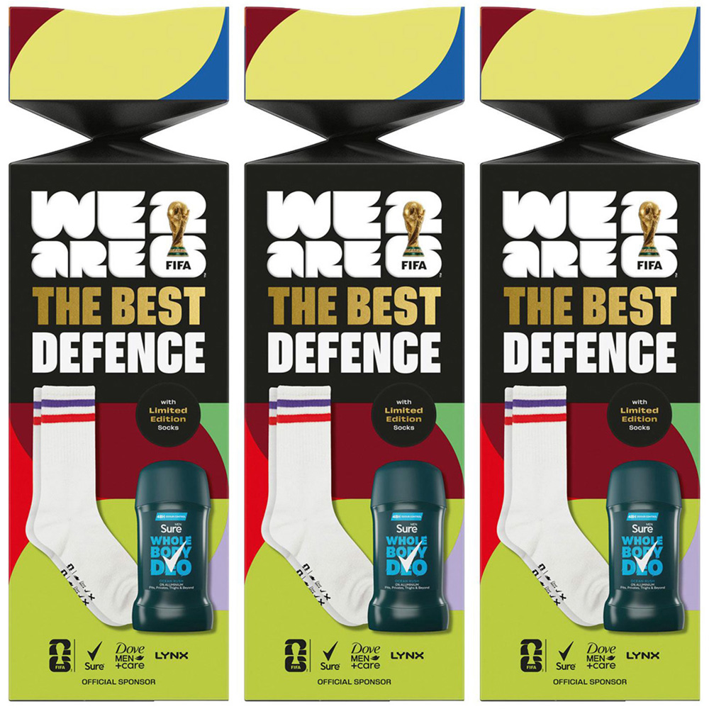 Sure FIFA The Best Defence Ocean Rush Scent Men Deodorant Stick and Socks Gift Set 3 Pack Image 1