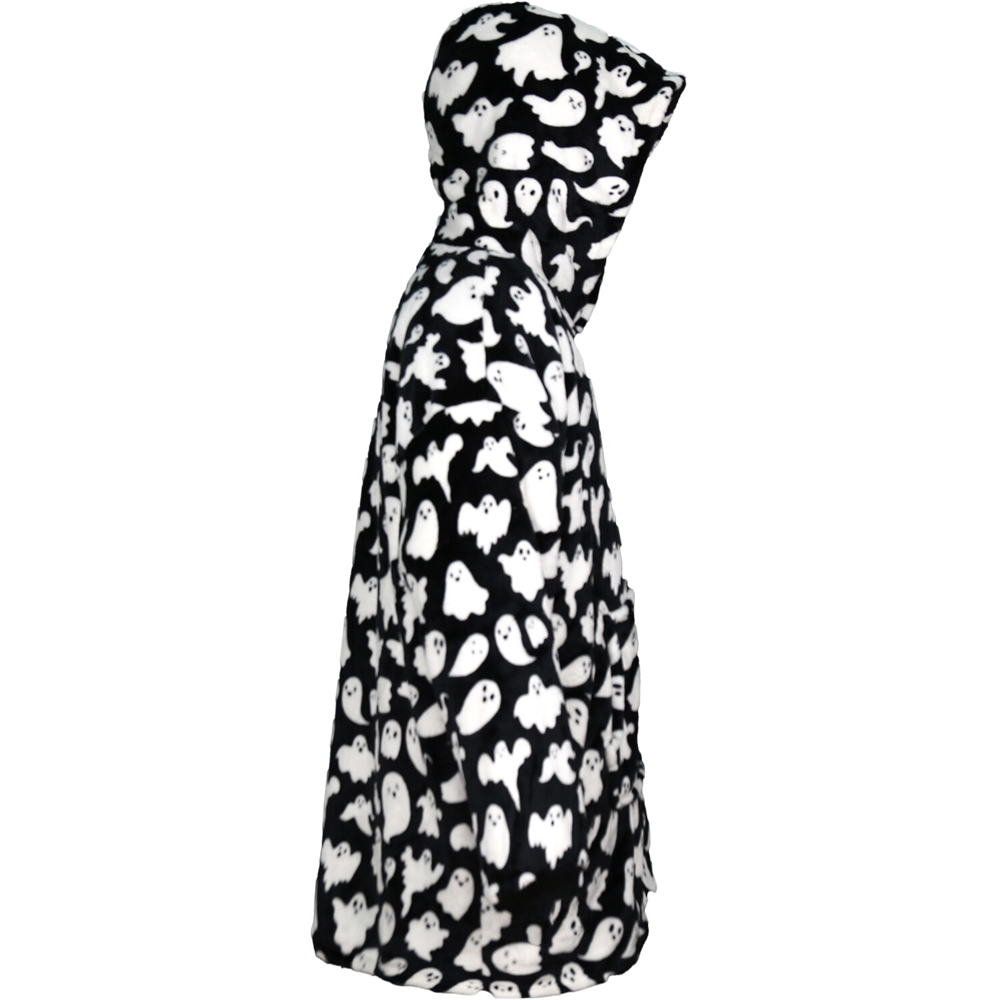 Halloween Print Sherpa Hoodie Monochrome Image 2