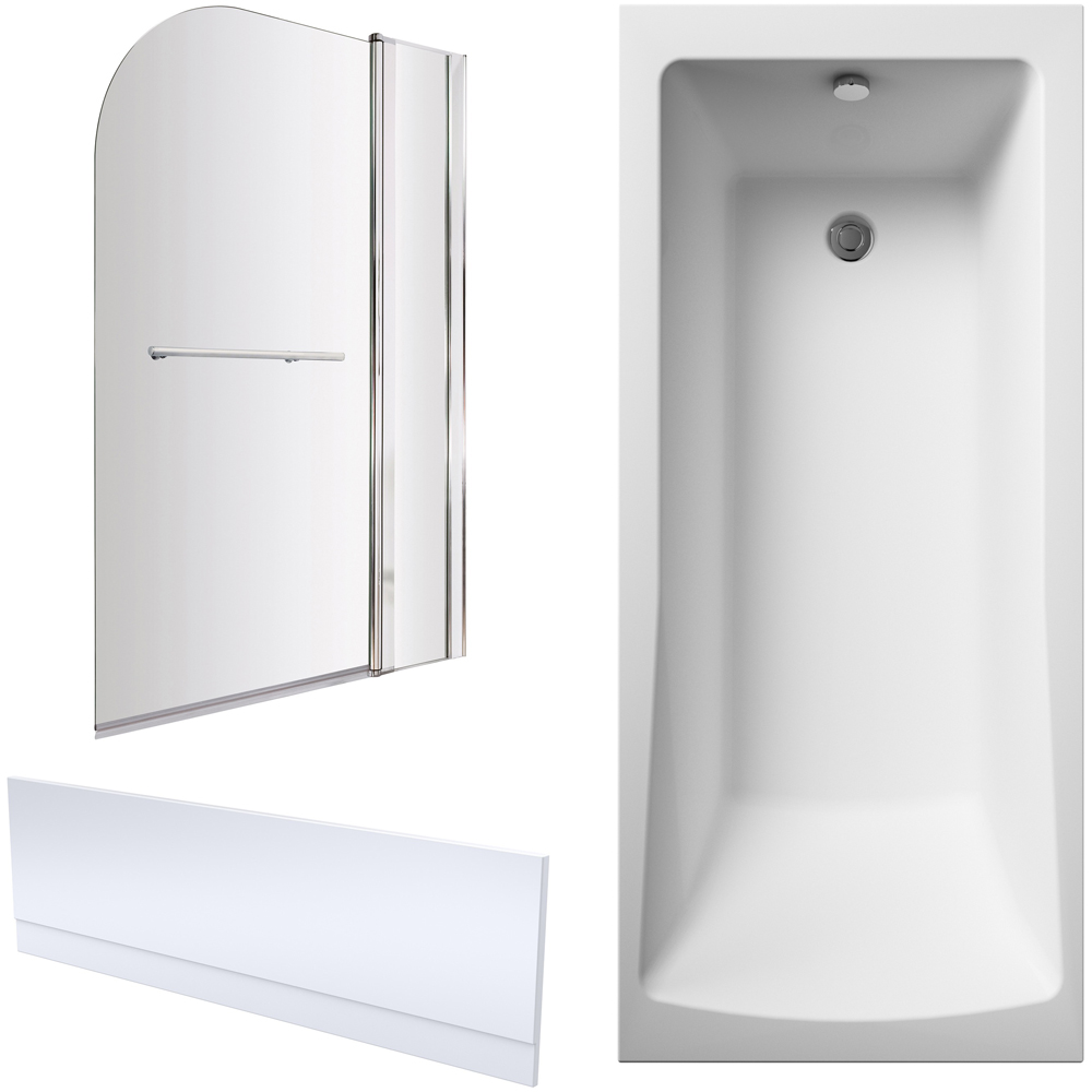 nuie 1700 x 700mm Eternalite Bath with Panel and Screen Image 1