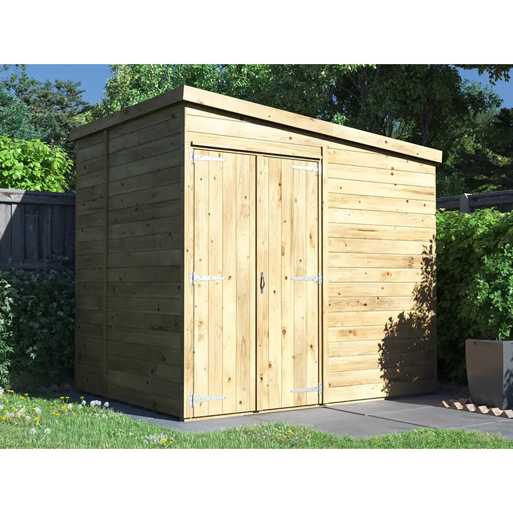 Dunster House Overlord 8 x 6ft Modular Brown Superfelt Pent Bike Shed Image 3