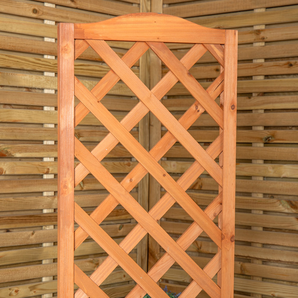 Samuel Alexander Natural Wooden Freestanding Garden Trellis with Raised Bed Planter 36 x 35cm Image 7