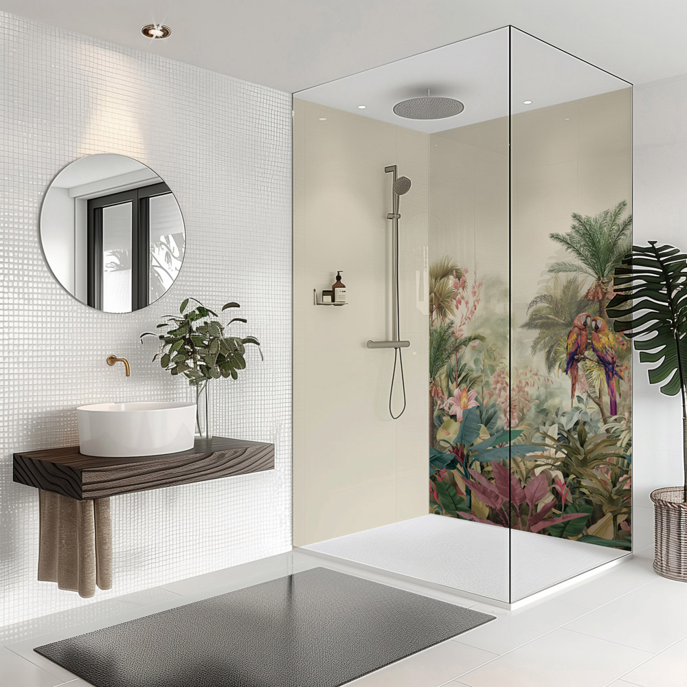 Splashbax Premium Artisan Tropical Oasis Di Bond Shower Panel 2400 x 800mm Image 7