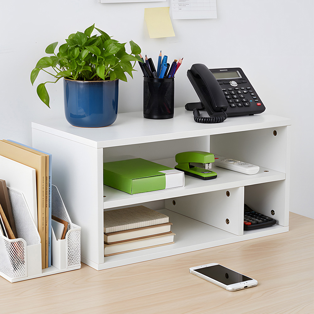 Living and Home 3 Shelf White Desktop Printer Stand Image 8
