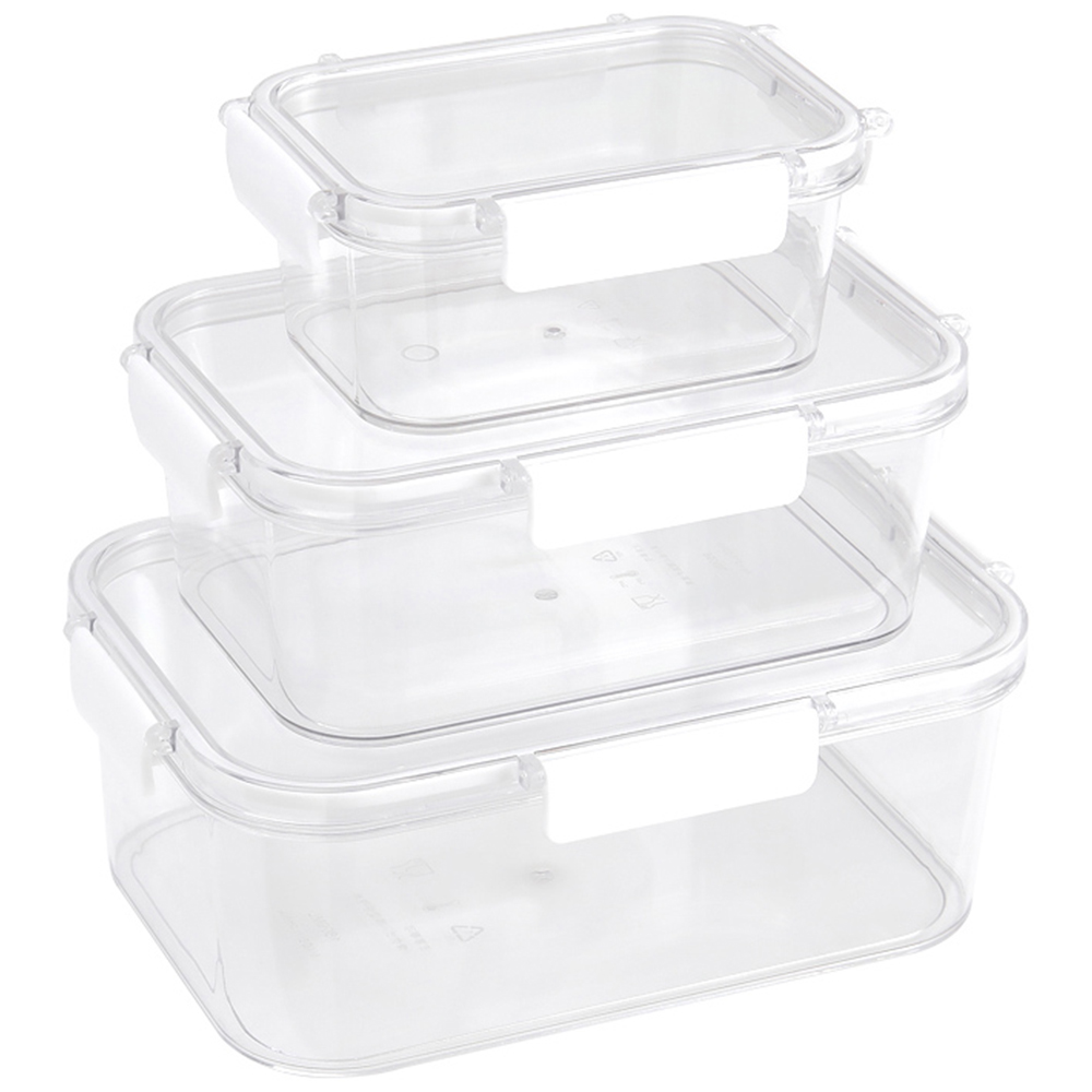 Living and Home Transparent Stackable Bento Lunch Box 3 Pack Image 1