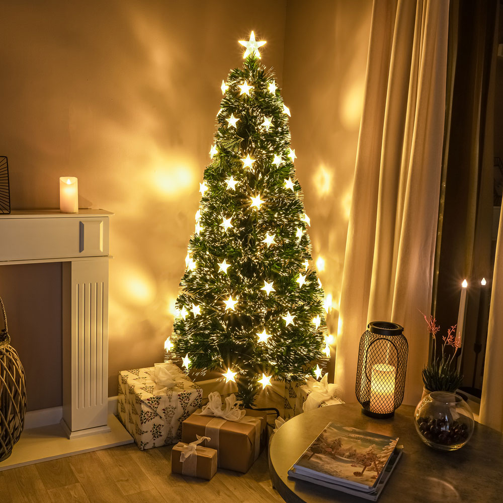 The Christmas Centre 70 Warm White LED Green Fibre Optic Artificial Xmas Tree 7ft Image 8