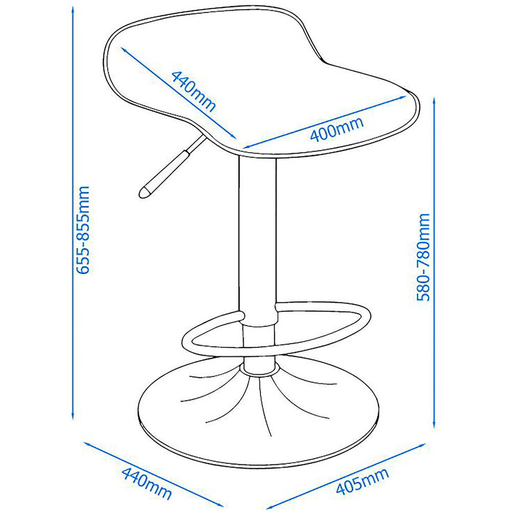 Dorel Ohio Black Leather Barstool Image 7