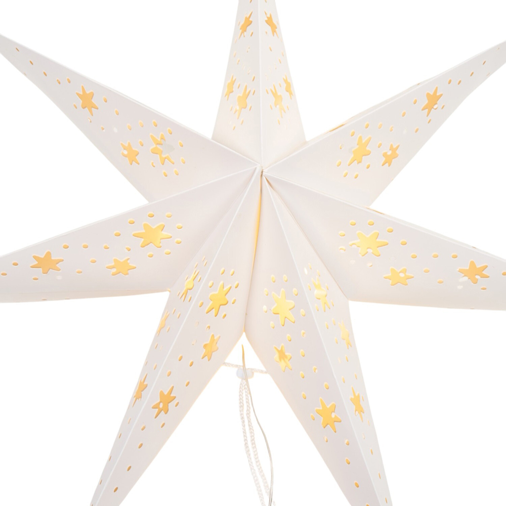 LED Hanging Paper Star Lantern Gold Image 4