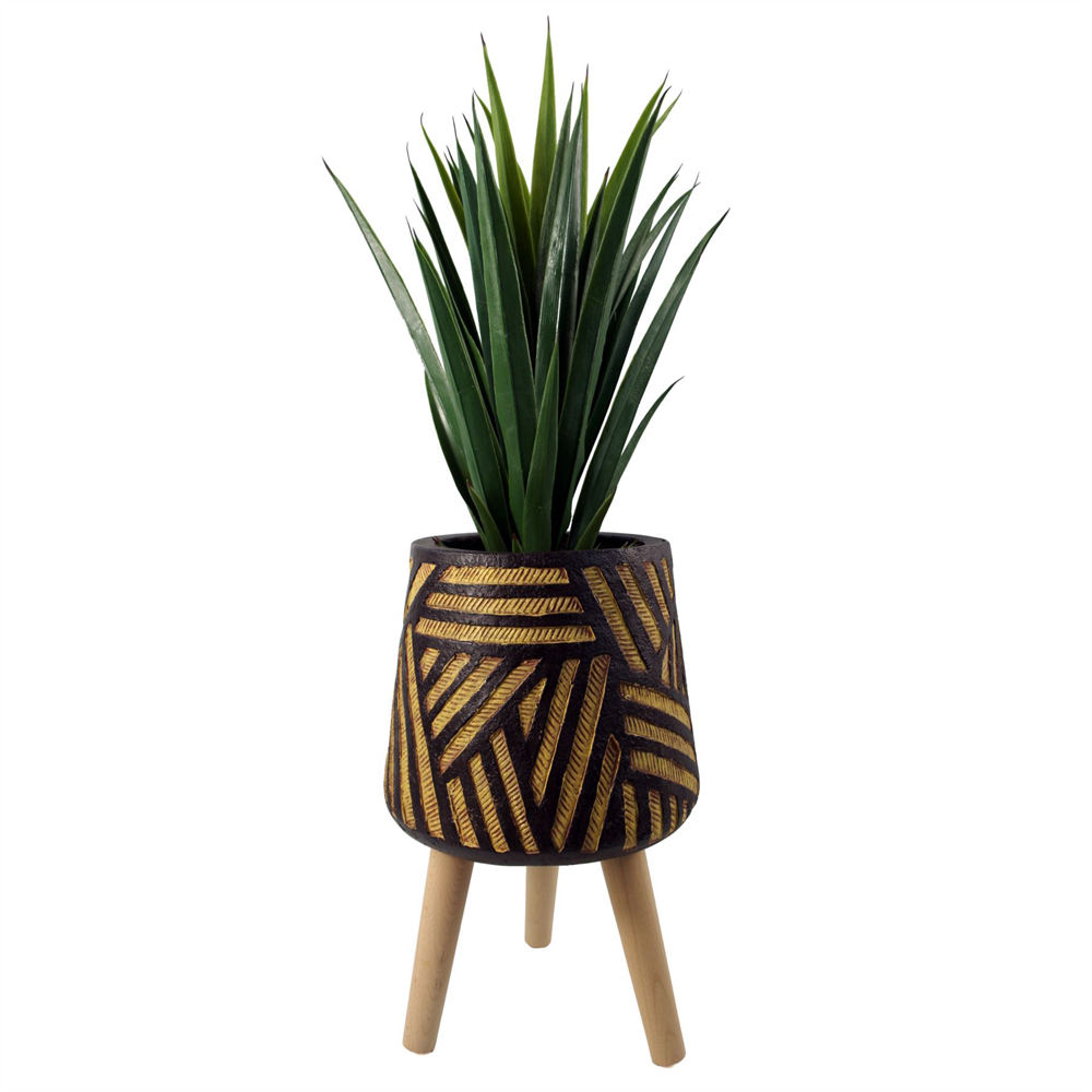 Leaf Bali Fibreglass Composite Indoor Planter with Legs 45 x 28cm Image 3