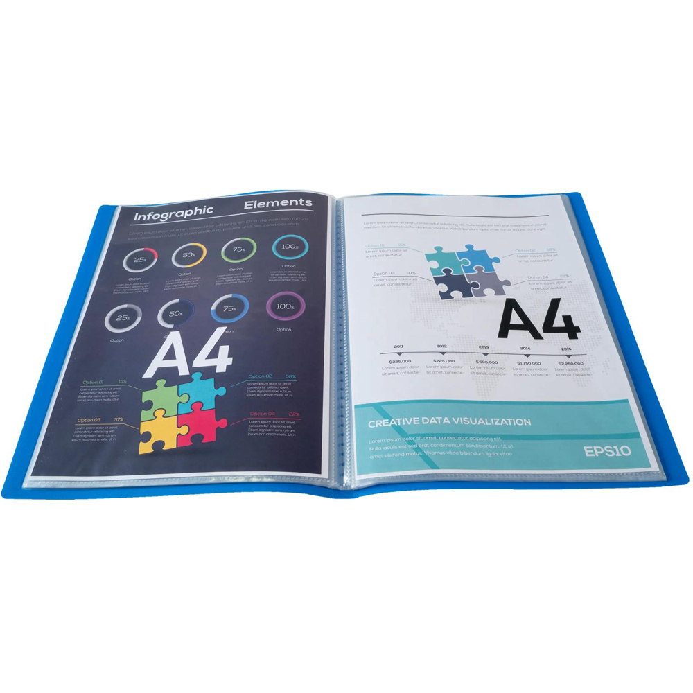 Exacompta KreaCover A4 Assorted Colour 60 Pocket Display Book 8 Pack Image 5