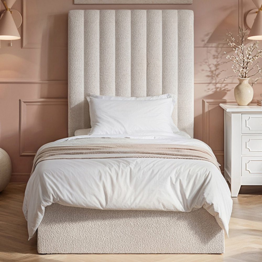 Flair Everley Single Cream Boucle Ottoman Bed Image 1