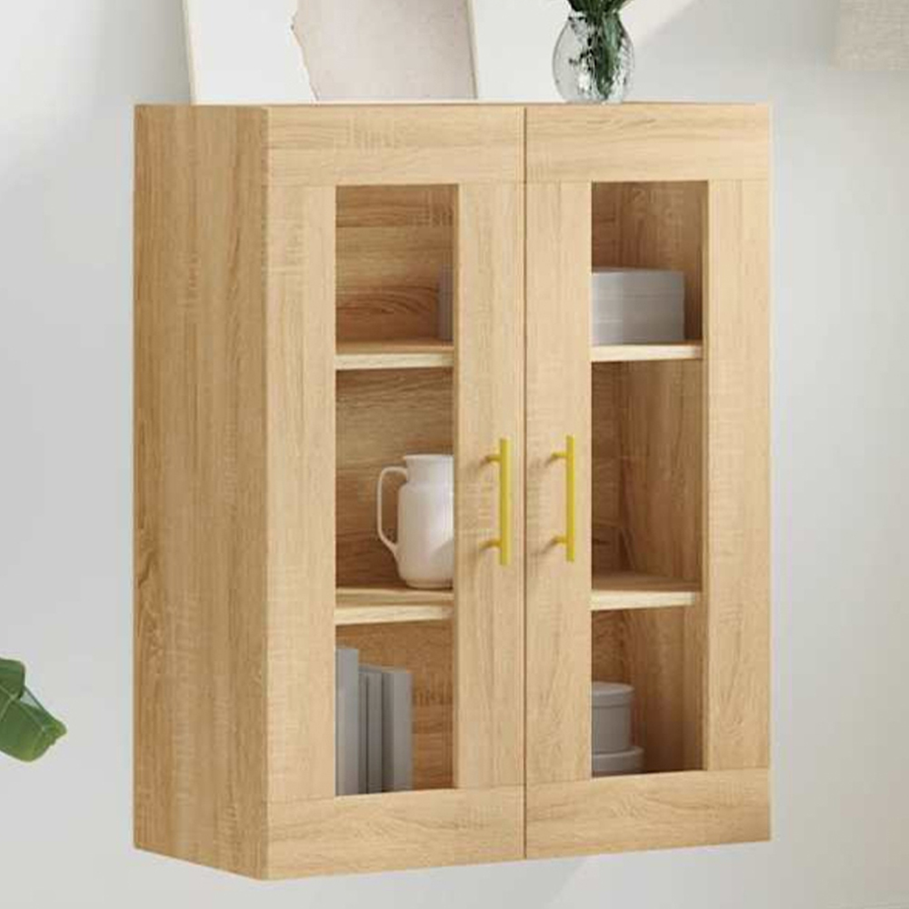 vidaXL 2 Door 3 Shelf Sonoma Oak Wall Mounted Cabinet Image 1