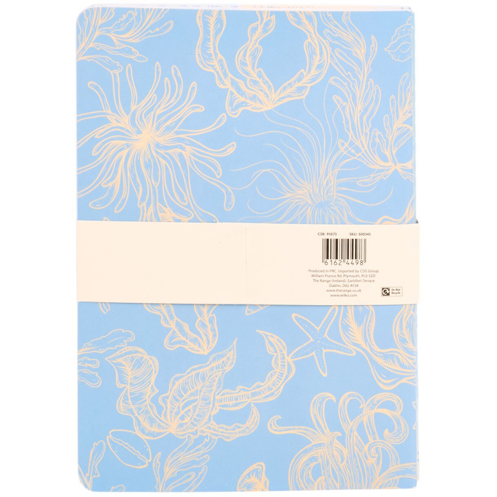 Set of 3 Seashell Stitched Notebooks Blue Image 6
