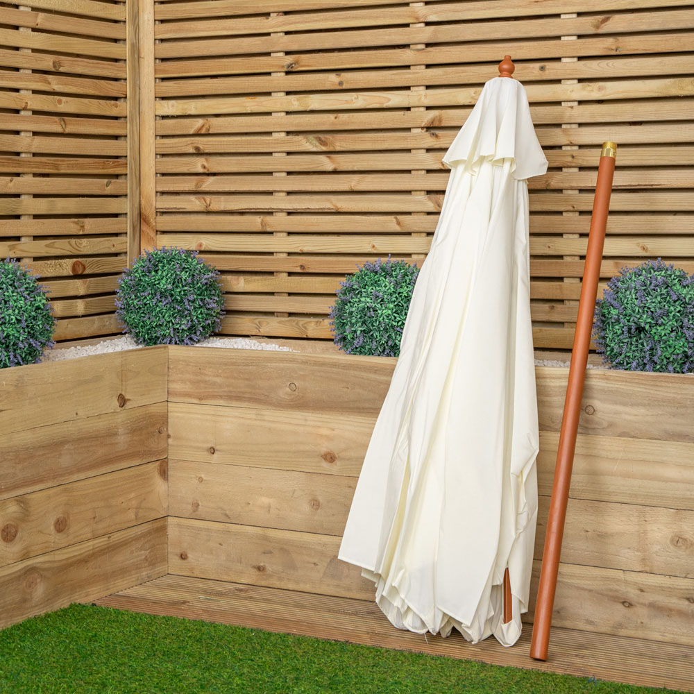 Samuel Alexander Cream Wooden Garden Sun Shade Parasol with Carry Bag 2.7m Image 8