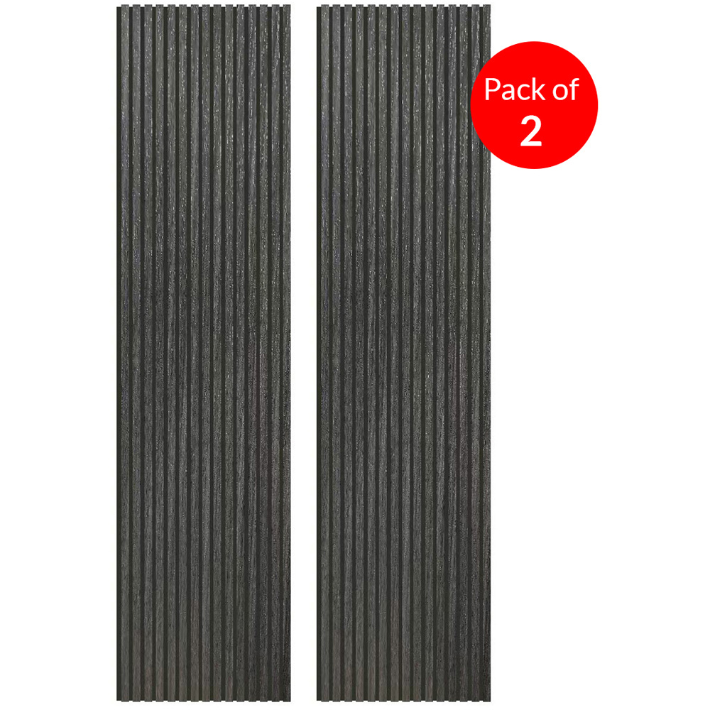 Britwall Dark Brown Wood Grain Linear Acoustic Wall Panel 2400 x 600 x 21mm 2 Pack Image 3